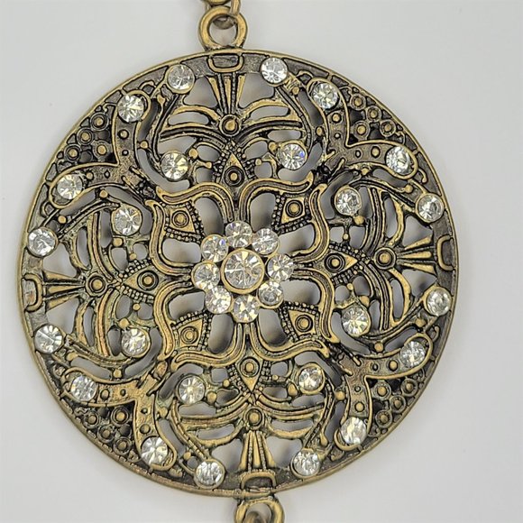 Dramatic Chandelier Earrings Chunky Long Medallion Drop Earrings - Picture 7 of 13